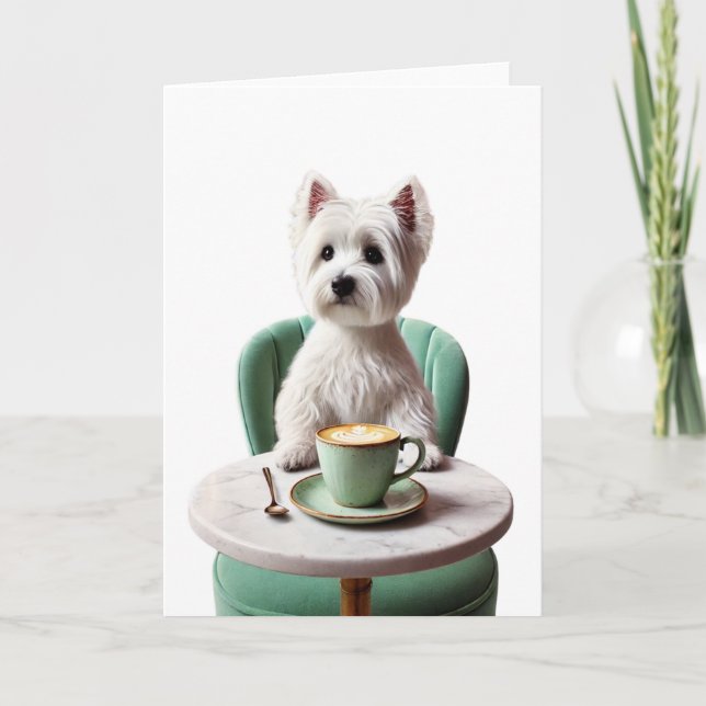 Westie mit einer latten Blank Card Karte (Vorderseite)