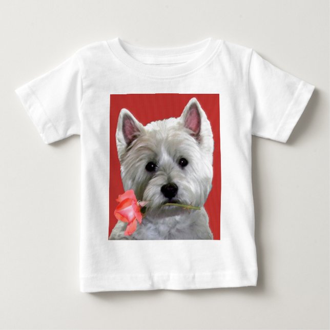WESTIE MIT EINER ROSE FÜR SIE BABY T-SHIRT (Vorderseite)