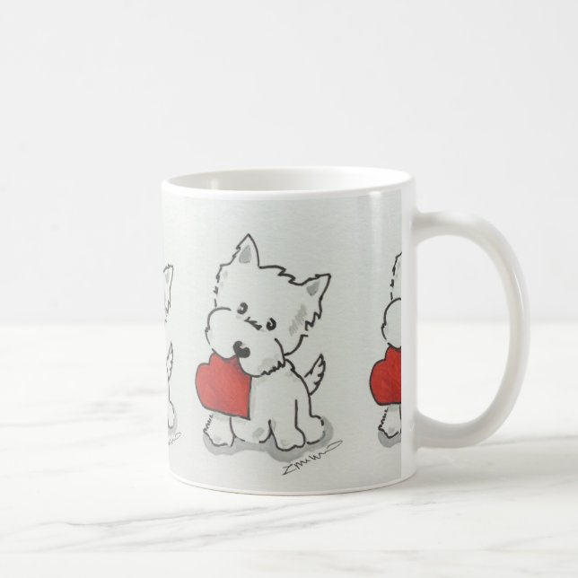Westie mit Herzen Tasse (Rechts)