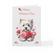 Westie mit Herzen Valentinstagskarte