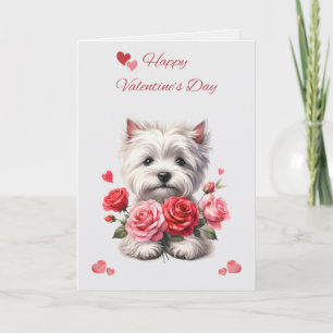 Westie mit Herzen Valentinstagskarte Feiertagskarte