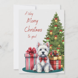 Westie mit Packages Christmas Card Feiertagskarte