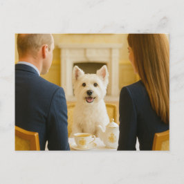 Westie mit Royal Tea Postcard Postkarte
