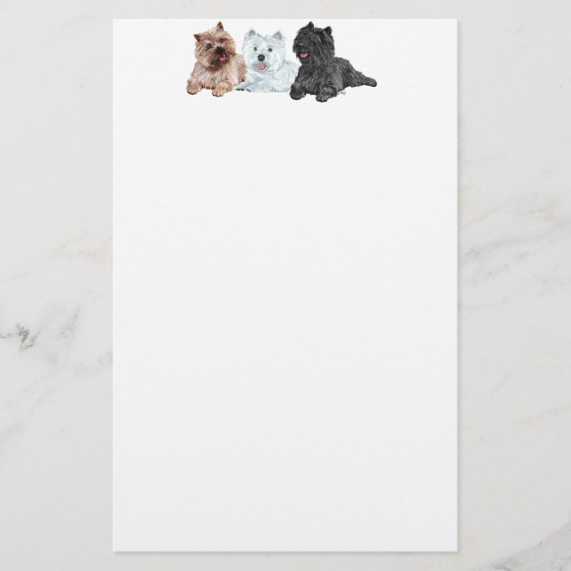 Westie mit zwei Cairn Terriers Briefpapier (Vorderseite)