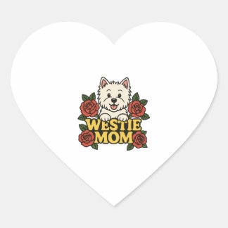 Westie Mom Herz-Aufkleber