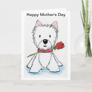 Westie Mother's Day Card Mum nana mummy Karte