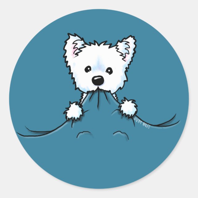 Westie Niedlich Aggression KiniArt Sticker (Vorderseite)