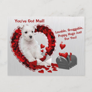 Westie Niedlich Sie haben Mail Puppy Hugs Valentin Feiertagspostkarte
