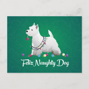 Westie oder West Highland Terrier Feliz Naughty Do Postkarte