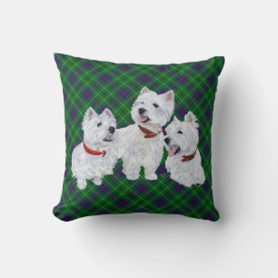 Westie on Tartan PILLOW Kissen