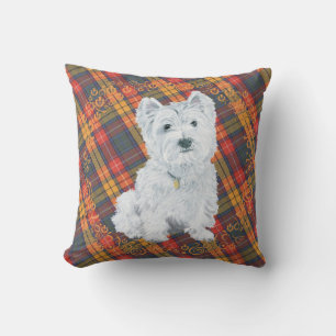 Westie on Tartan PILLOW Kissen