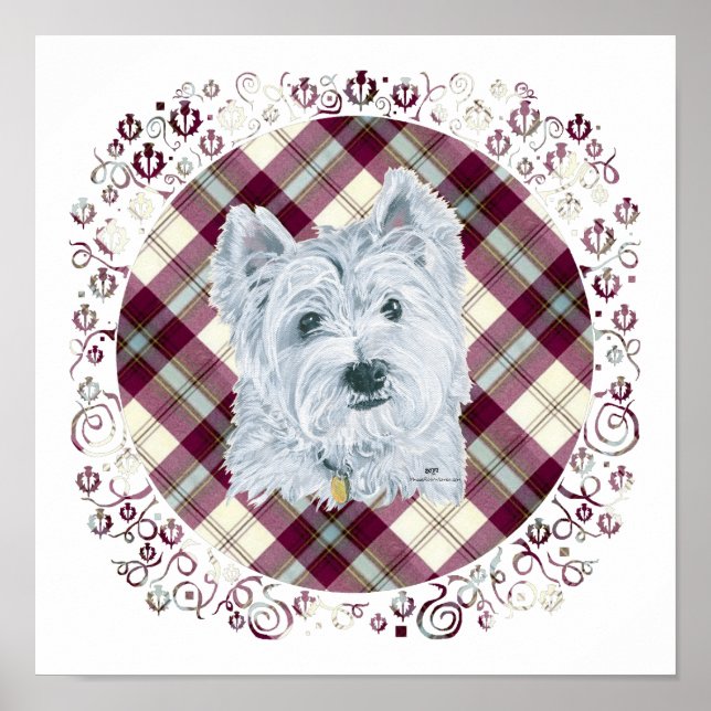 Westie on Tartan Poster (Vorne)