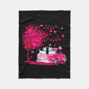 Westie Paar Truck Frohe Valentinstag Geschenke  Fleecedecke