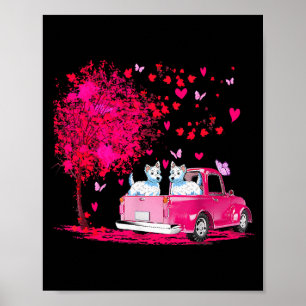 Westie Paar Truck Frohe Valentinstag Geschenke Poster