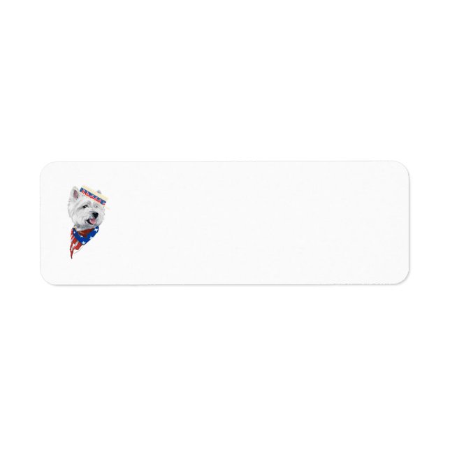 Westie Patriotic Return Address Label (Vorne)