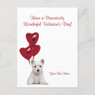 Westie Pawsitiv Wonderful Valentinstag wünscht Feiertagspostkarte