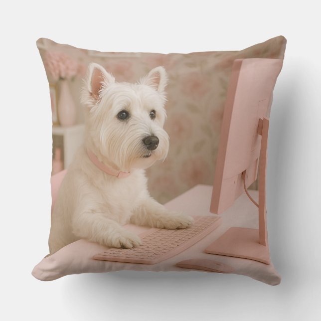 Westie Pillow - West Highland Terrier Pillow Kissen (Vorderseite)
