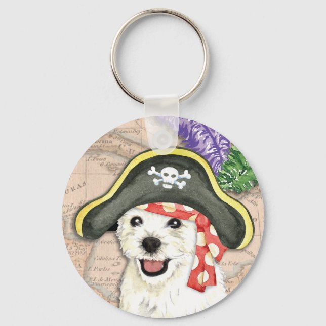 Westie Pirate Schlüsselanhänger (Vorderseite)