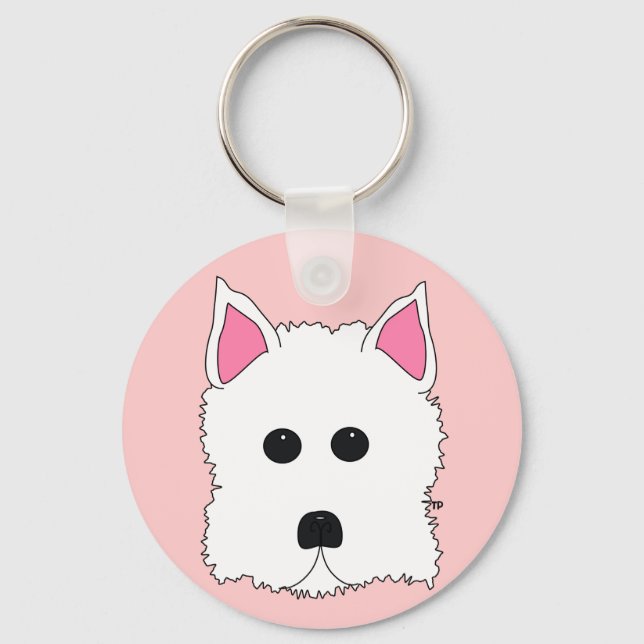Westie Portrait Schlüsselanhänger (Vorderseite)