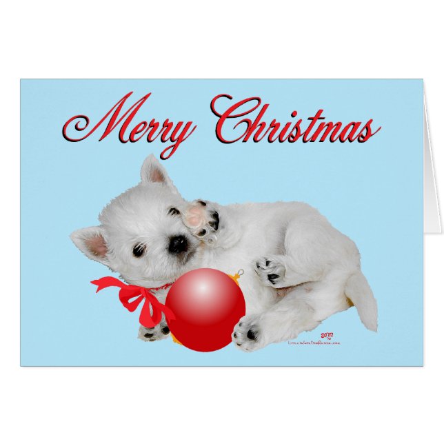 Westie Puppy Christmas Playtime (Vorderseite (Horizontal))