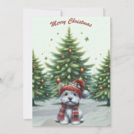 Westie Puppy Merry Christmas Card Feiertagskarte