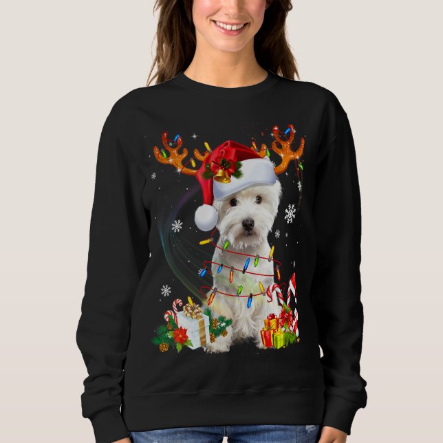 Westie Reindeer Familie Matching Christmas Pajamas Sweatshirt (Vorderseite)