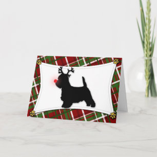 Westie Reindeer Weihnachtskarte Feiertagskarte
