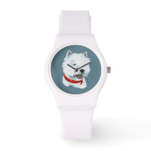 Westie roter Kragen Armbanduhr