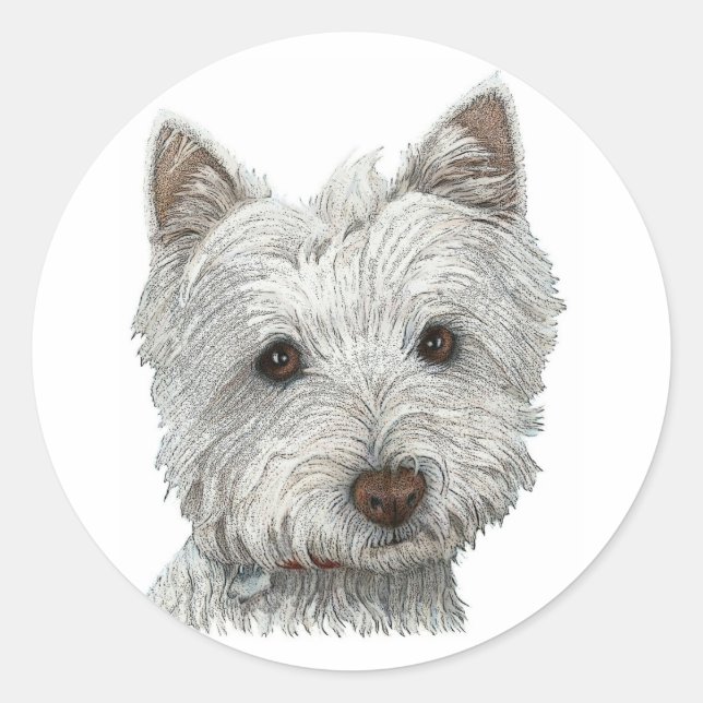 Westie Runder Aufkleber (Vorderseite)