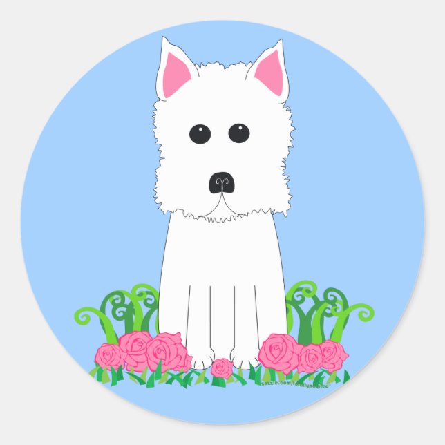 Westie Runder Aufkleber (Vorderseite)