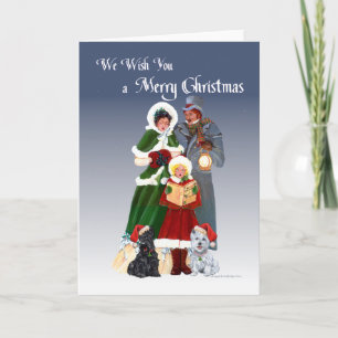 Westie & Scottie Christmas Carols Feiertagskarte