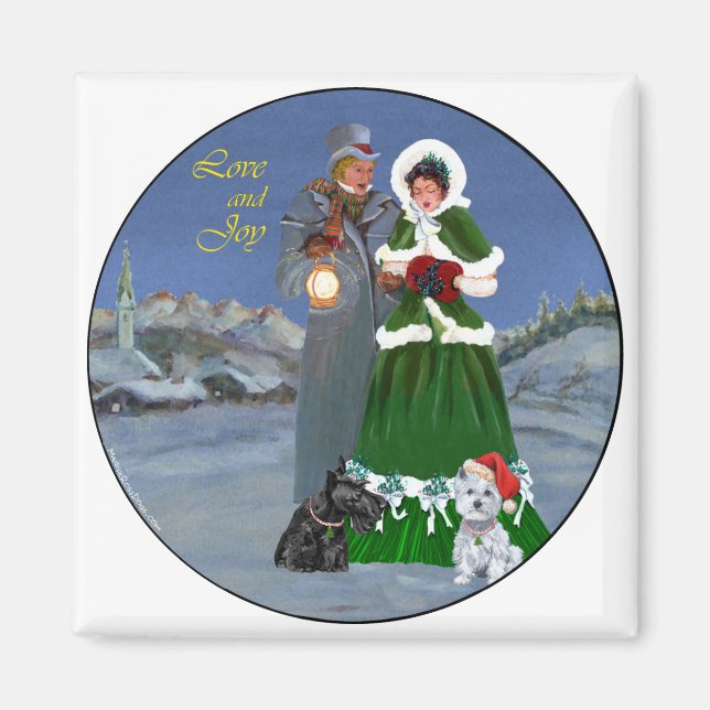 Westie & Scottie Christmas Carols Magnet (Vorne)