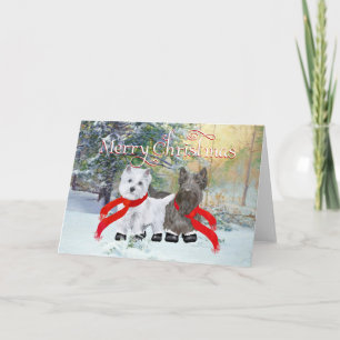 Westie Scottie Christmas Feiertagskarte