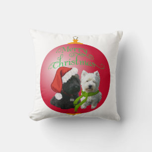 Westie Scottie Christmas Ornament Kissen