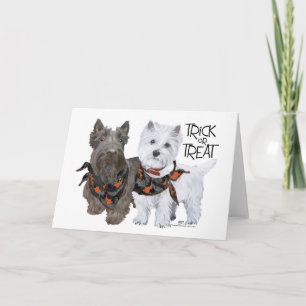 Westie Scottie Trick or Treat Karte