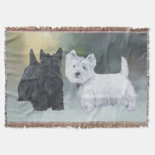Westie Scottie Winterzeit Decke