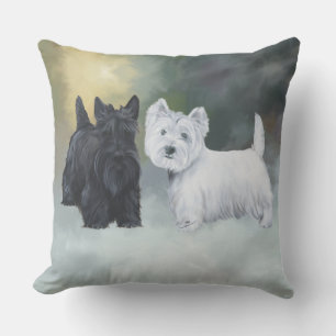 Westie Scottie Winterzeit Kissen