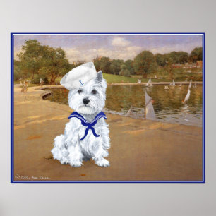 Westie Segler mit Booten Poster
