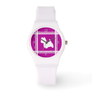 Westie-Silhouette Armbanduhr