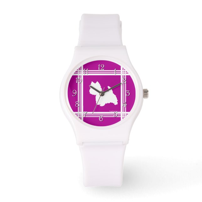 Westie Silhouette Armbanduhr (Vorderseite)