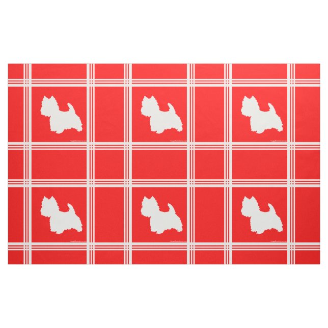 Westie Silhouette on Red Stoff (Fat Quarter (45,7 x 55,9 cm))