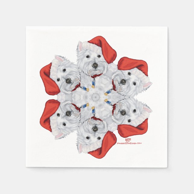 Westie Snowflake Serviette (Vorderseite)