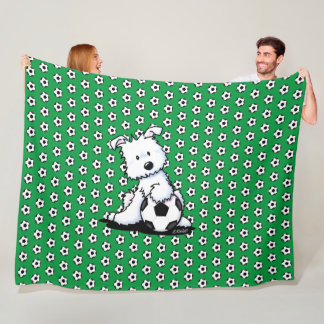 Westie Soccer Fan KiniArt Fleecedecke