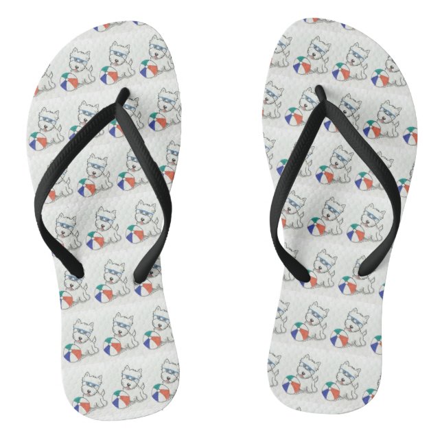 Westie Sommerzeit Spaß Flip Flops (Fußbett)
