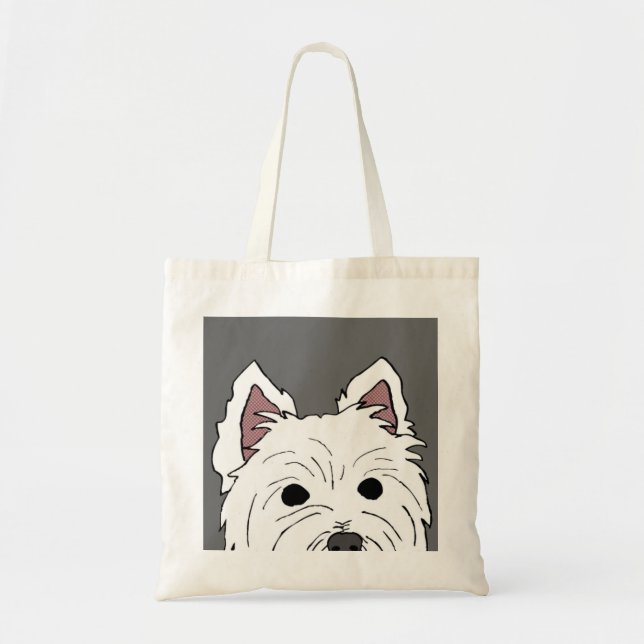 Westie spähend, stellen Sie Taschen-Tasche Tragetasche (Vorne)