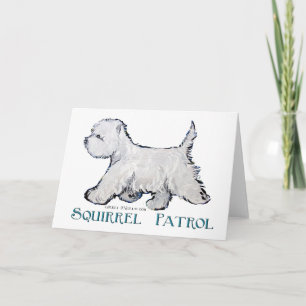 Westie Squirrel Patrol Karte