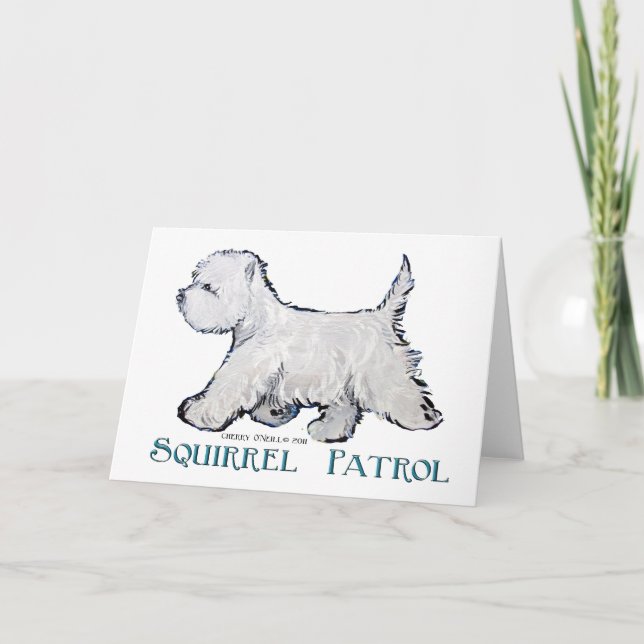 Westie Squirrel Patrol Karte (Vorderseite)