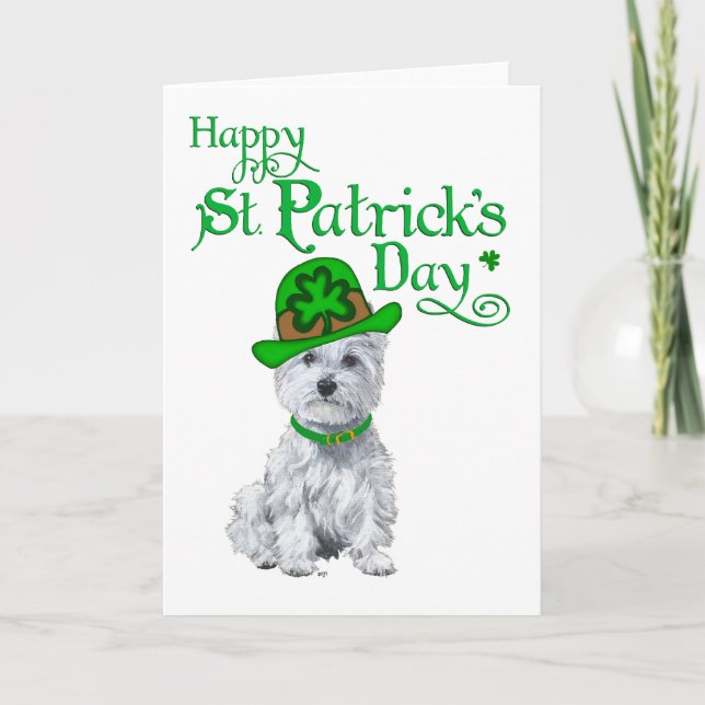 Westie St Patricks Day Karte (Vorderseite)