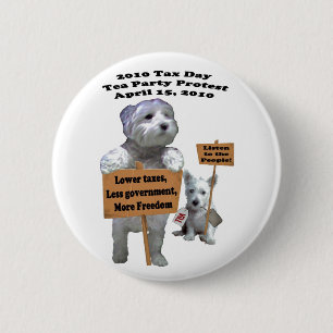 Westie Steuer-Tagestee-Party-Protest-Knopf Button