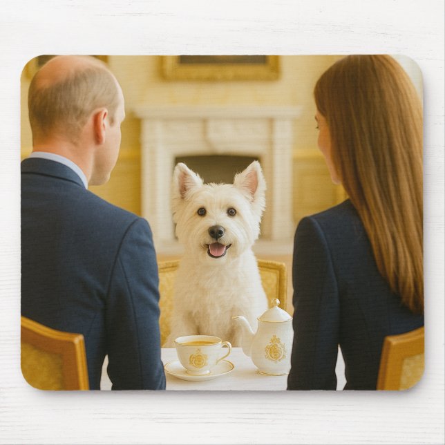 Westie Tea Time mit den Royals Mousepad (Vorne)
